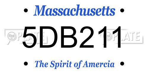 5DB211 Massachusetts License Plate
