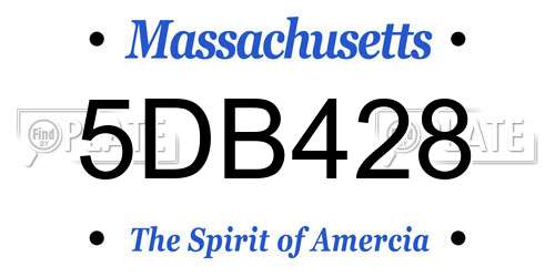 5DB428 Massachusetts License Plate