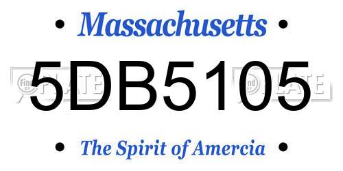 5DB5105 Massachusetts License Plate