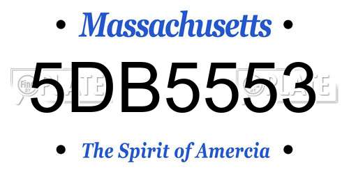 5DB5553 Massachusetts License Plate