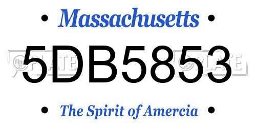 5DB5853 Massachusetts License Plate