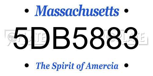 5DB5883 Massachusetts License Plate