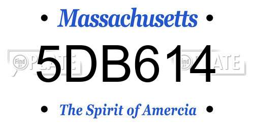 5DB614 Massachusetts License Plate