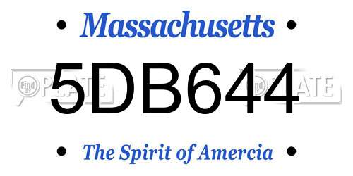 5DB644 Massachusetts License Plate