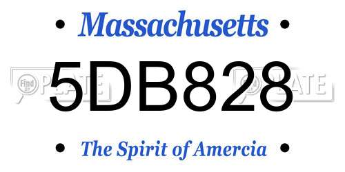 5DB828 Massachusetts License Plate