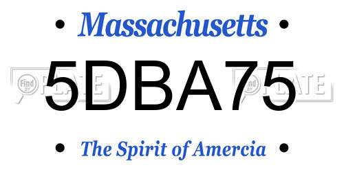 5DBA75 Massachusetts License Plate