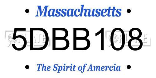 5DBB108 Massachusetts License Plate