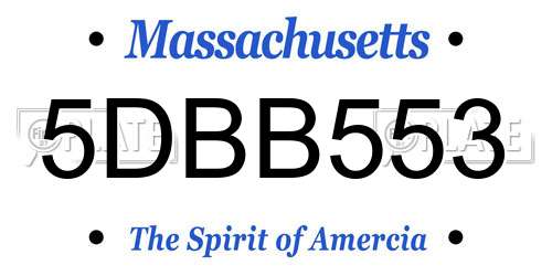 5DBB553 Massachusetts License Plate