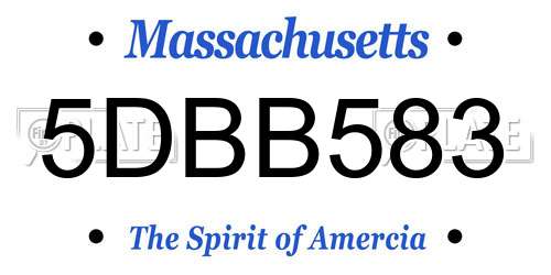5DBB583 Massachusetts License Plate