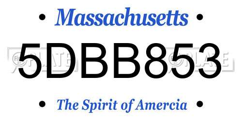 5DBB853 Massachusetts License Plate