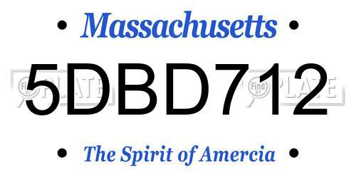5DBD712 Massachusetts License Plate
