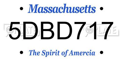 5DBD717 Massachusetts License Plate