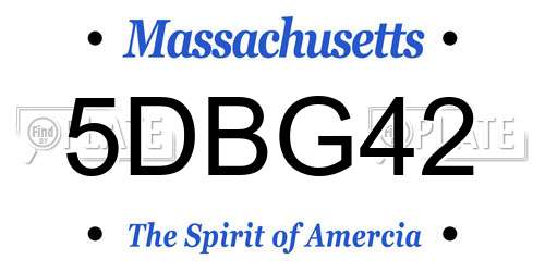 5DBG42 Massachusetts License Plate