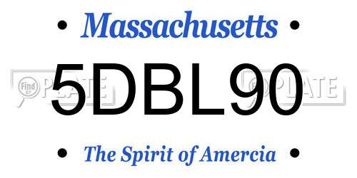 5DBL90 Massachusetts License Plate