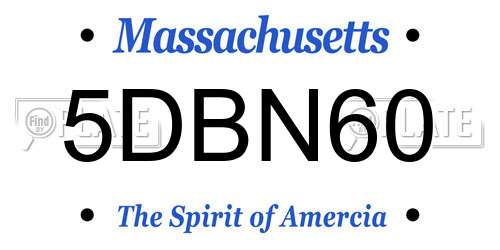 5DBN60 Massachusetts License Plate