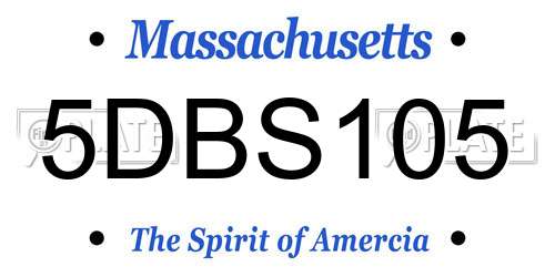 5DBS105 Massachusetts License Plate
