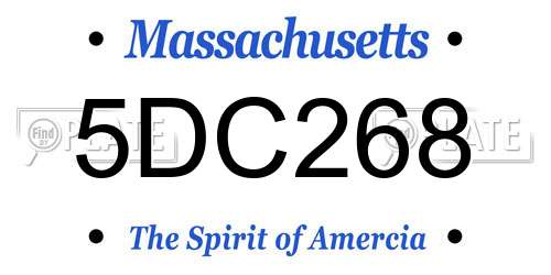 5DC268 Massachusetts License Plate