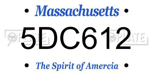 5DC612 Massachusetts License Plate