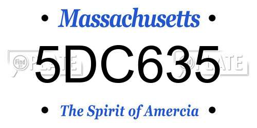 5DC635 Massachusetts License Plate