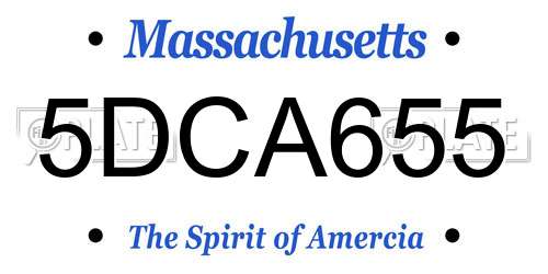 5DCA655 Massachusetts License Plate