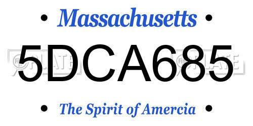 5DCA685 Massachusetts License Plate