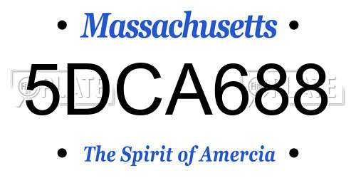 5DCA688 Massachusetts License Plate