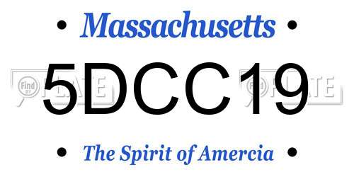 5DCC19 Massachusetts License Plate