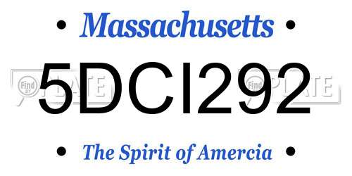 5DCI292 Massachusetts License Plate