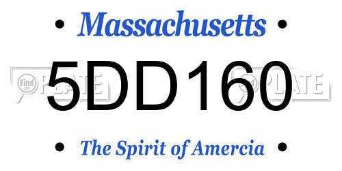 5DD160 Massachusetts License Plate