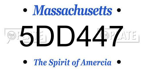 5DD447 Massachusetts License Plate