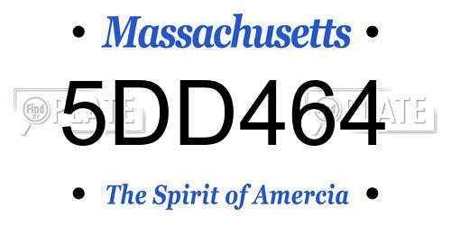 5DD464 Massachusetts License Plate
