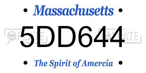 5DD644 Massachusetts License Plate