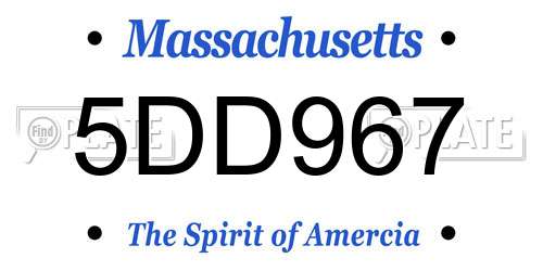 5DD967 Massachusetts License Plate