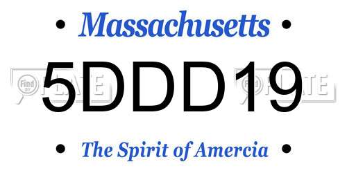 5DDD19 Massachusetts License Plate