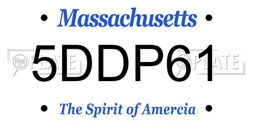 5DDP61 Massachusetts License Plate