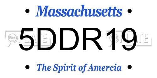 5DDR19 Massachusetts License Plate