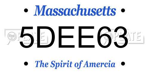 5DEE63 Massachusetts License Plate
