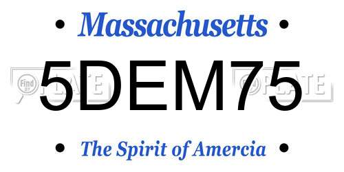 5DEM75 Massachusetts License Plate