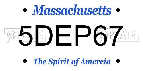 5DEP67 Massachusetts License Plate