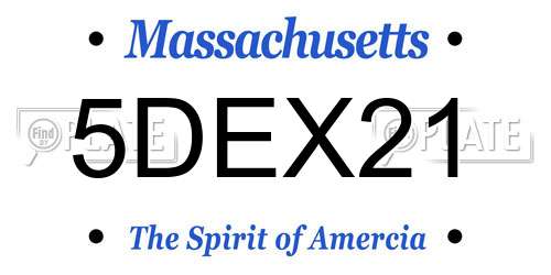 5DEX21 Massachusetts License Plate
