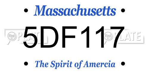 5DF117 Massachusetts License Plate