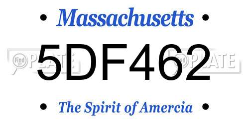 5DF462 Massachusetts License Plate