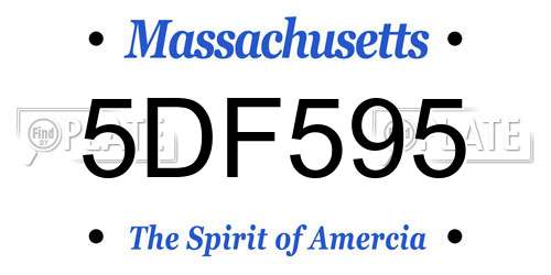 5DF595 Massachusetts License Plate