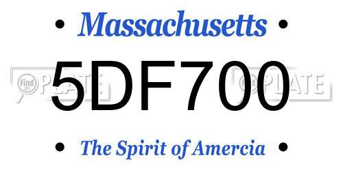 5DF700 Massachusetts License Plate