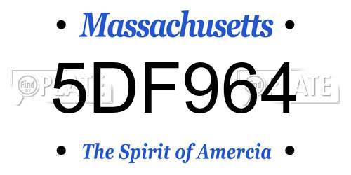 5DF964 Massachusetts License Plate