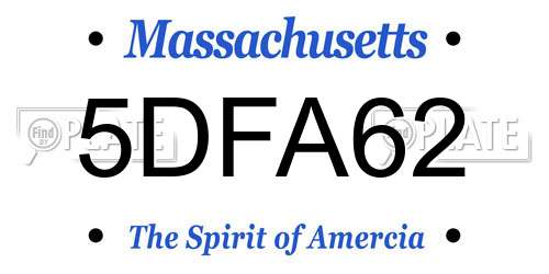 5DFA62 Massachusetts License Plate