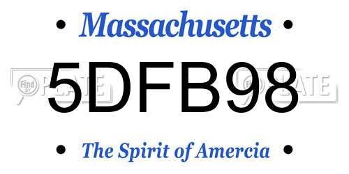 5DFB98 Massachusetts License Plate