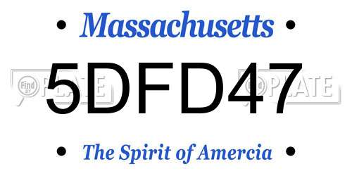 5DFD47 Massachusetts License Plate