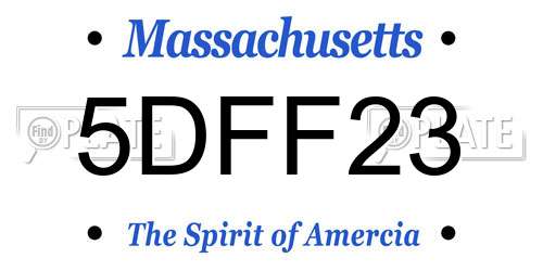 5DFF23 Massachusetts License Plate