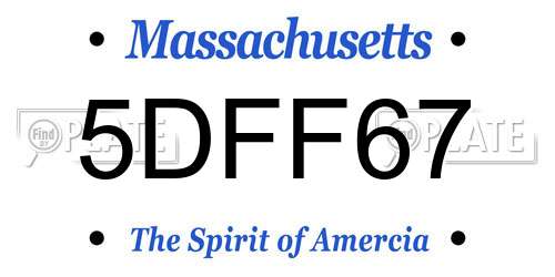 5DFF67 Massachusetts License Plate